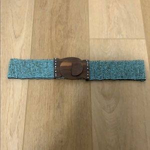 Never worn - Aqua beaded belt